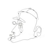CONTEMPORARY ART WIRE SCULPTURE OF A FACE