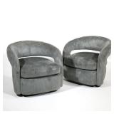 PAIR INTERLUDE HOME SWIVEL ARMCHAIRS