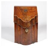 GEORGE III MAHOGANY SERPENTINE KNIFE BOX
