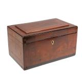 19TH CENTURY MAHOGANY & INLAID TEA CADDY