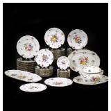 (66PC) HEREND FRUITS & FLOWERS DINNER SERVICE FOR 12
