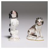 (2PC) MEISSEN FIGURAL DOG SCENT BOTTLE