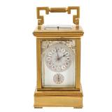 A BREGUET GILT BRONZE PETIT SONNERIE ALARM CARRIAGE CLOCK