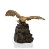 19TH C. GILT BRONZE EAGLE ON ROCK POCKET WATCH STAND