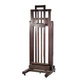 FRENCH WALNUT STUDIO EASEL WITH WOODEN SCREW MECHANISM, LATE 19TH C.