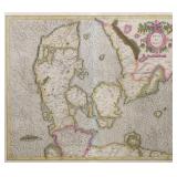 GERARD MERCATOR (FLEMISH, 1512-1594) DANIAE REGNU, HAND-COLORED ENGRAVED MAP