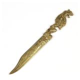 CAST BRASS DRAGON-HANDLED LETTER OPENER