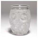 LALIQUE FROSTED AND CLEAR GLASS AVALLON VASE