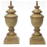 PAIR OF CHELSEA HOUSE PAINTED URN-FORM TABLE LAMPS