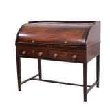 GEORGE III STYLE MAHOGANY CYLINDER DESK