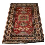 KAZAK HAND-KNOTTED WOOL RUG