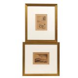 (2PC) WILL SHUSTER (AMERICAN, 1893-1969) ETCHINGS
