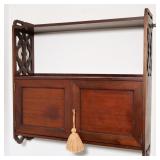 ENGLISH MAHOGANY HANGING WALL SHELF