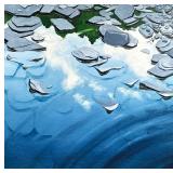 MICK DEAN (BRITISH, 20TH/21ST CENTURY) OIL ON CANVAS | Slate Pool Oil on Canvas h. 23 x w. 23 in., s