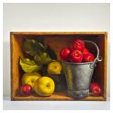 DENISE MICKILOWSKI (AMERICAN, B. 1963) OIL ON PANEL | Golden & Crab Apples Oil on Panel h. 16 x w. 2