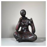 MANUEL FELGUÉREZ (MEXICAN, 1928-2020) CERAMIC SCULPTURE | untitled (Seated Figural Sculpture) Hand-p
