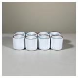 (8pc) DANSK INTERNATIONAL DESIGNS SET OF EIGHT CERAMIC VOTIVES | Set of eight white ceramic vessels 