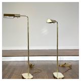 (2pc) CASELLA BRASS PHARMACY STYLE FLOOR LAMPS, PAIR | This pair of pharmacy-style floor lamps featu