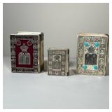 (3pc) SINAI PUBLISHING ISRAELI HEBREW BIBLES WITH DECORATIVE METAL BINDINGS | Three Hebrew volumes p