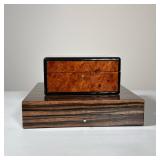 MIKIMOTO AND BLANCPAIN LACQUERED WOOD PRESENTATION BOXES | A lot of two luxury presentation boxes fe