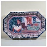 MARCELLO (20TH CENTURY) HAND-PAINTED CERAMIC PLATTER | Interior Scene Hand-painted glazed ceramic h.