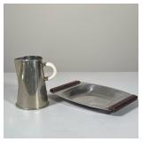 (2pc) LUNDTOFTE DANISH MODERN STAINLESS STEEL CREAMER AND TRAY | This set includes a tapered stainle