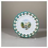 MINTON VICTORIAN PORCELAIN CABINET PLATE WITH HAND-PAINTED LANDSCAPE | A porcelain cabinet plate mea