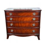 FEDERAL STYLE MAHOGANY BOWFRONT DRESSER AND MIRROR