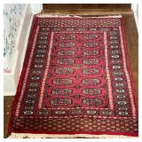 PAKISTANI BOKHARA STYLE HAND-KNOTTED WOOL RUG