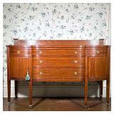 FEDERAL STYLE MAHOGANY BOWFRONT SIDEBOARD