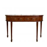 FEDERAL STYLE PAINT-DECORATED MAHOGANY DEMILUNE SIDE TABLE