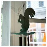 SQUIRREL MOTIF VERDIGRIS COPPER WIND CHIME