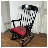 HARVARD UNIVERSITY BLACK PAINTED WOODEN ROCKING CHAIR