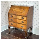 QUEEN ANNE STYLE WALNUT VENEER DROP-FRONT DESK