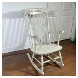 STENCILED AND PAINTED WOODEN BOSTON STYLE ROCKING CHAIR