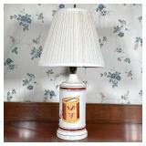 PATRIOTIC DRUM MOTIF CERAMIC TABLE LAMP