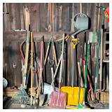 ASSORTED GARDEN AND LAWN MAINTENANCE TOOLS AND EQUIPMENT
