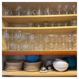 LARGE COLLECTION CLEAR GLASS STEMWARE & DINNERWARE
