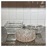 THREE AMERICAN BRILLIANT PERIOD STYLE CUT GLASS BOWLS