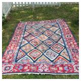 BESSARABIAN STYLE FLORAL TURKISH KILIM FLATWEAVE RUG