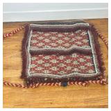 TRIBAL WOVEN SALT BAG WITH BEADWORK & FRINGE