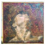 MIXED MEDIA PORTRAIT ON CANVAS, CONTEMPORARY EXPRESSIONIST PORTRAIT