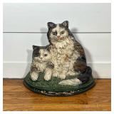 CAST IRON CAT AND KITTEN DOORSTOP
