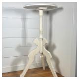 WHITE PAINTED WOODEN TRIPOD PEDESTAL PLANT STAND