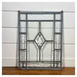 LEADED & BEVELED TEXTURED GLASS WINDOW PANEL