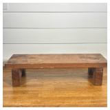 VINTAGE PRIMITIVE WOODEN STEPSTOOL WITH ARCHED LEGS
