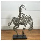 EQUESTRIAN RODEO WIRE SCULPTURE IN THE STYLE OF AL BARR