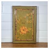 CHINOISERIE LACQUERED DECOUPAGE TRAY WITH BAMBOO TRIM AND BALL FEET