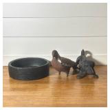 (3pc) GROUP OF CAST IRON DECORATIVE OBJECTS