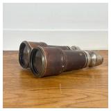 CHEVALIER OPTICIEN PARIS LEATHER WRAPPED FIELD BINOCULARS